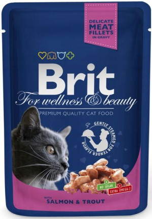 Brit Premium Cat 100g Łosoś Pstrąg sos saszetka