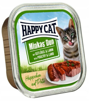 Happy Cat szalka dla kota drobiem i jagnięciną100g