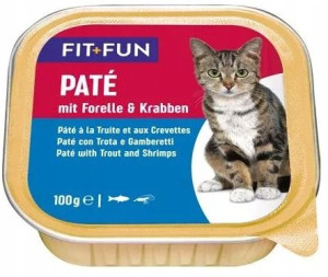 Fit Fun szalka dla kota ze pstrągiem i krabem 100g