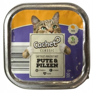 Cachet szalka dla kota indyk pieczarki 100g