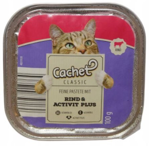 Cachet szalka dla kota z wołowiną active 100g