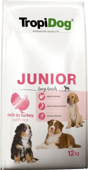 Tropidog Premium Junior Large Indyk i Ryż 12kg