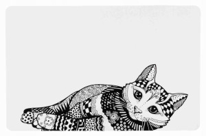 Trixie Podkładka pod miski 44x28cm Zentangle