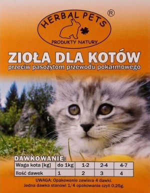 Herbal Pets Zioła pprzeciw pasożytom 1g - kot