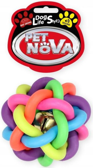 Pet Nova Piłka pleciona 10,5cm, kolorowa