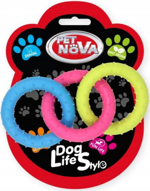 Pet Nova Trzy połączone kółka 18,5cm kolorowe