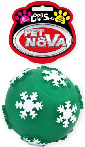 Pet Nova Piłka płatki śniegu zielona 7,5cm
