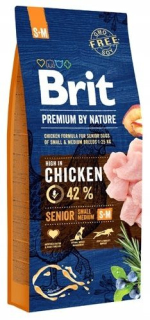 Brit Premium By Nature S+M Senior 15kg