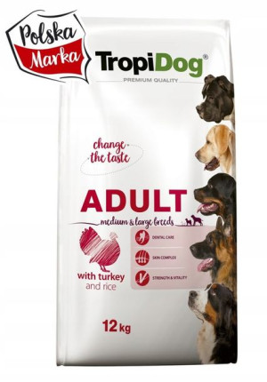Tropidog Premium Adult M/L Turkey Rice 12kg