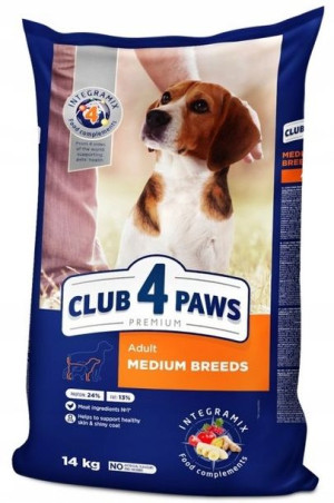 Club4 Paws Dog karma dla psów średnich ras 14kg