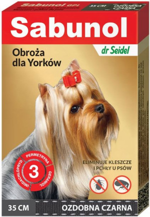 Sabunol Dog Obroża 35cm - czarna pchły kleszcze