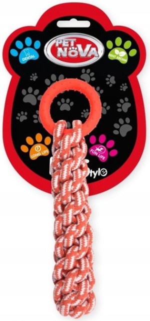 Pet Nova Gruby węzeł sznur i ringo 30cm pomarańcz