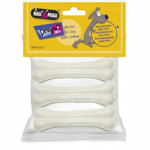 Hau&Miau kość prasowana biała 10cm 3szt. 90g