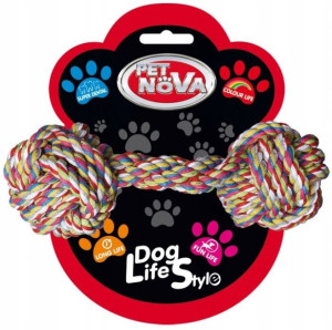 Pet Nova Zabawka Dumbbel Hantel sznur 17cm