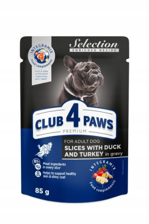 Club4 Paws sasz dla psów 85g Small kaczka indyk