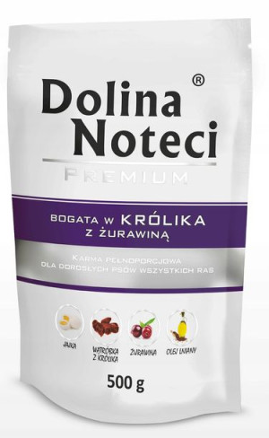 Dolina Noteci królik+ żurawina Doypak dla psa 500g