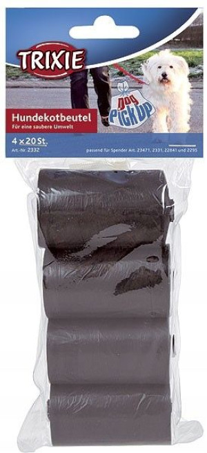 Trixie 4rolki woreczki na odchody czarne /80szt/