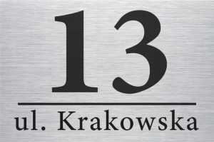 TABLICA TABLICZKA adresowa numerem ALUMINIOWA numer na dom