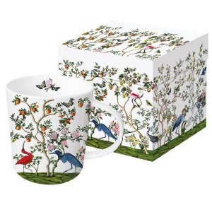 Ptaki w Ogrodzie Kubek Porcelanowy w Ozdobnym Pudełku