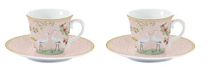 Czaple Filiżanki Porcelanowe Espresso w Ozdobnym Pudełku