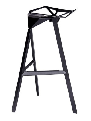 Krzesło barowe, hoker SPLIT PREMIUM czarne - aluminium