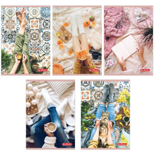 Zeszyty w linie A5 60 kartek 5 sztuk - Flat Lay ZESTAW 5 sztuk