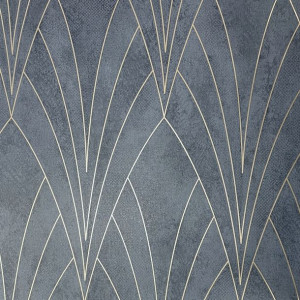 Tapety Tapeta Geometryczna Art Deco Granat Ugepa