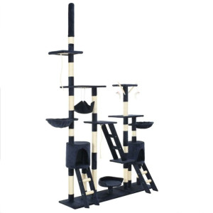 Drapak dla kota z sizalowymi słupkami, 230-250 cm, niebieski
