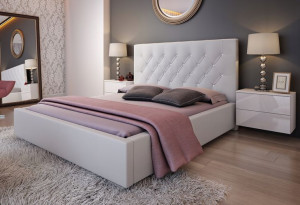 Łóżko łoże tapicerowane GLAMOUR + POJEMNIK 180x200