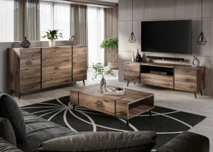 Zestaw mebli ONYX LOFT nóżki dąb flagstaff push