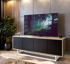 Szafka RTV pod telewizor SANAYI czarny dąb artisan