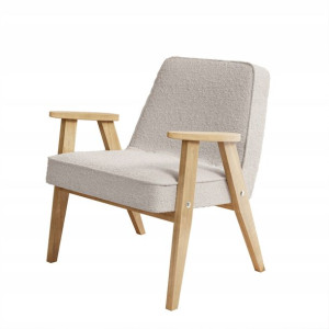 Fotel tapicerowany drewniany VINTAGE ascot beż