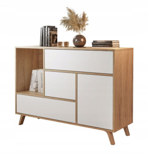 Komoda CHICAGO 120 cm dąb puccini biały mat
