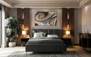 Łóżko tapicerowane TIFFANY z pojemnikiem 160x200
