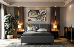 Łóżko tapicerowane TIFFANY z pojemnikiem 140x200