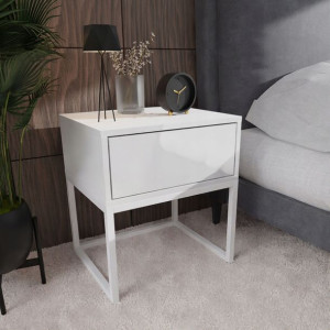 Stolik nocny BLANCO LOFT PUSH OPEN biały połysk