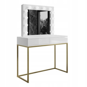 Toaletka kosmetyczna BLANCO GOLD z lustrem PUSH