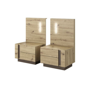 Szafki stoliki nocne ARCON LED dąb artisan