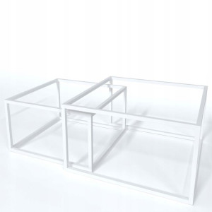 Kwadratowy stelaż do ławy 2w1 loft 70x70 cm biały