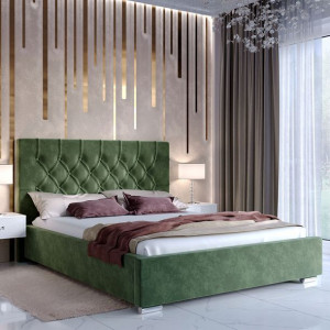 Łóżko tapicerowane GLAMOUR guziki POJEMNIK 140x200