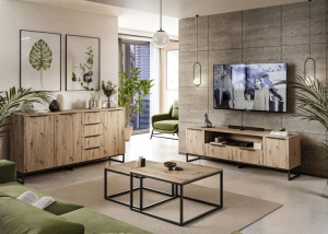 Zestaw mebli meblościanka TOP salon dąb artisan