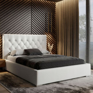 Łóżko tapicerowane GLAMOUR guziki POJEMNIK 180x200