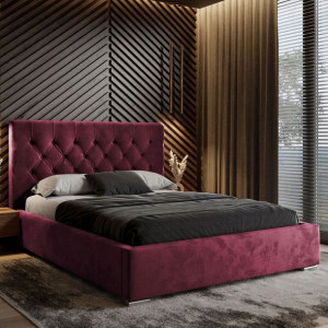 Łóżko tapicerowane GLAMOUR guziki POJEMNIK 140x200