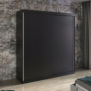 Szafa przesuwna BASTER X 200 cm czarny mat