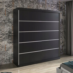 Szafa przesuwna BASTER IV 200 cm czarny mat