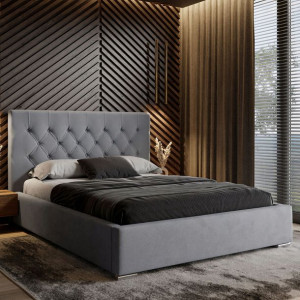 Łóżko tapicerowane GLAMOUR guziki POJEMNIK 180x200