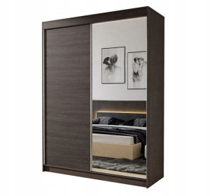 Szafa przesuwna CAMARO 150 cm z lustrem choco