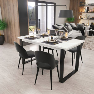 Zestaw mebli VENICE-O stół 125 cm biały 4 krzesła