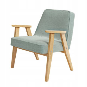 Fotel tapicerowany drewniany VINTAGE retro
