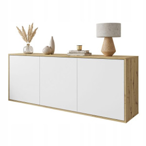 Komoda wisząca SANAYI 154 cm biały dąb artisan